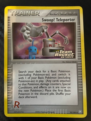 Pokemon Card Swoop! Teleporter Holo Stamped Team Rocket Returns like new