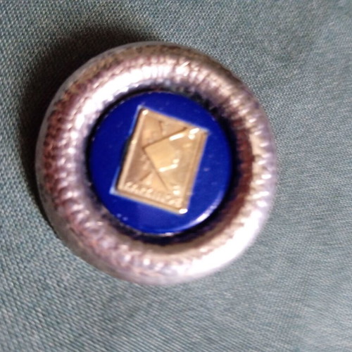 Silver Cancer Zodiac Pendant with Blue Enamel like new
