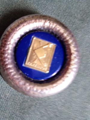 Silver Cancer Zodiac Pendant with Blue Enamel like new