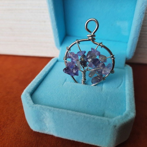 Tree of Life pendant made of natural amethyst crystal new