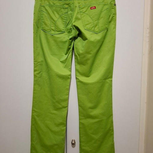 Miss Sixty Y2K Flared Pants New Old Stock Lime Green Size 28