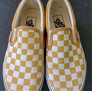 Vans Slip-on Classic Checkers, 35, Κίτρινο Λευκό