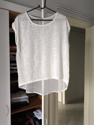 White blouse with transparent back, like new, Pink Woman, size S