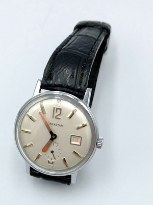 Rexstar vintage ρολόι χειρός σαν καινούργιο, ασημί και άσπρο