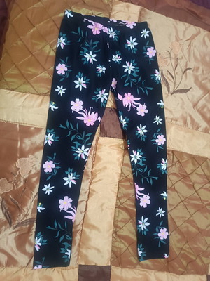 Leggings with floral print like new, size 10 years
