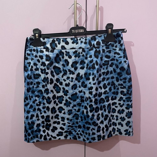Mini skirt Zara new, satin look, black and blue, size S