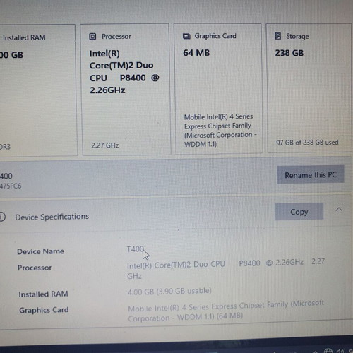 IBM Lenovo ThinkPad T400 laptop with docking station