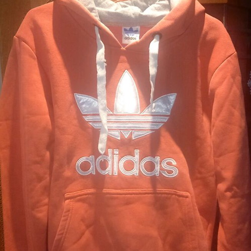 Adidas hoodie like new, size M, coral-watermelon color