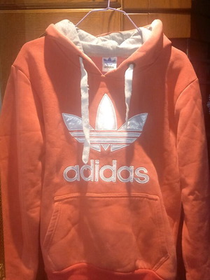 Φούτερ Adidas κοραλί-καρπουζί μέγεθος M, σαν καινούργιο