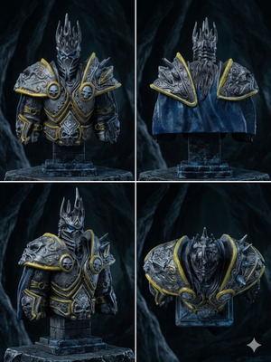 Lich King (Arthas) Bust from World of Warcraft, new, 3D printed and hand painted