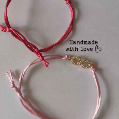 Regulative pink duo set bracelets new, mother and child gift