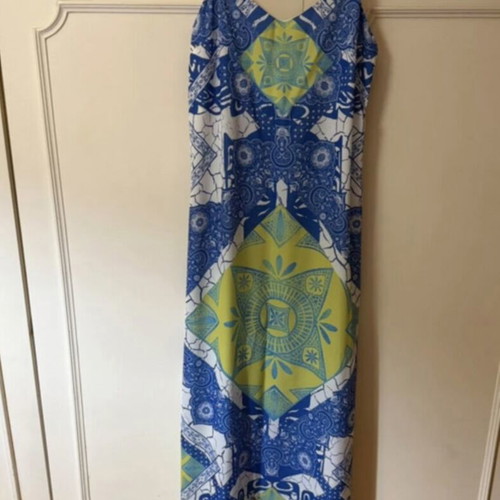 Peace And Chaos maxi dress used, printed, size Medium