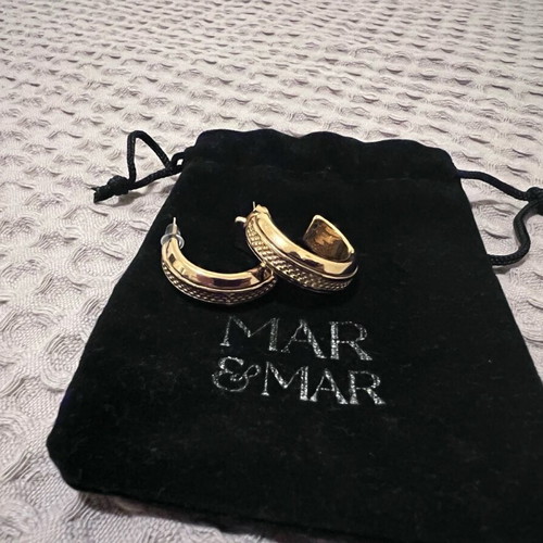 Mar & Mar Belleville hoop earrings stainless steel gold color new