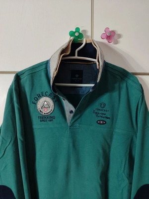 Long-Sleeve Polo Shirt Green Large Like New