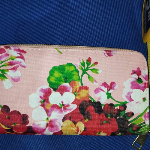 Wallet with flowers new, pink multicolor