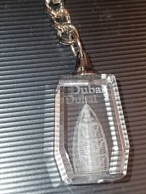 Dubai Burj al Arab 3D laser crystal keychain