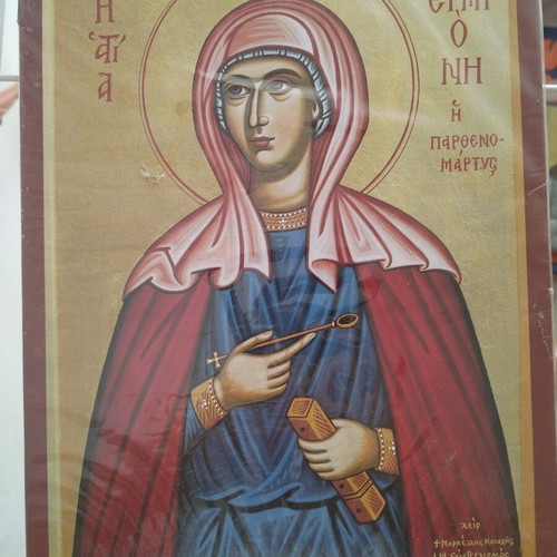 Wooden icon of Saint Hermione new 20x25 cm