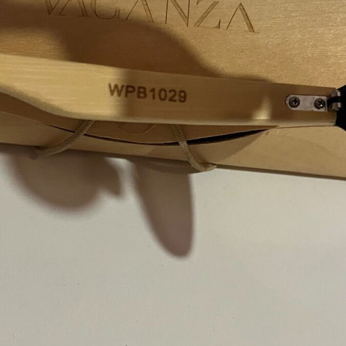 Vaganza sunglasses used, blue with wood effect