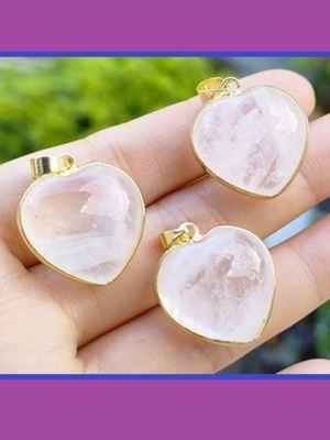 Semi-precious stone pendant white quartz new