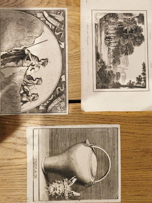 Engravings set of 3 used