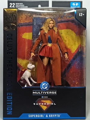 McFarlane DC Multiverse Supergirl Krypto 7" Action Figure Gold Label new