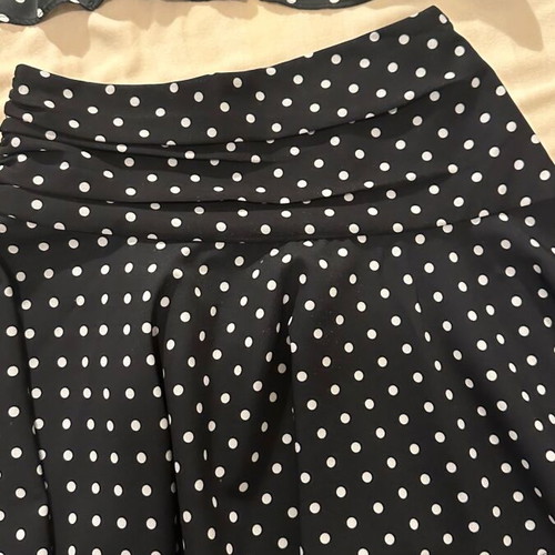 Zara set shirt and skirt like new, black with white polka dots