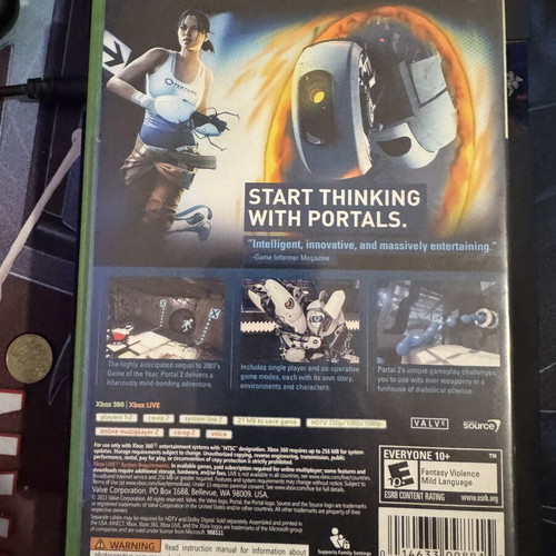 Portal 2 Xbox 360 game like new puzzle