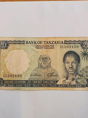 20 Shillings Tanzania 1966 used (MSuya/Nyirabu)