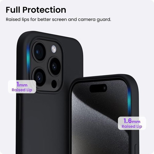 ORNARTO silicone case for iPhone 15 Pro 6.1 inch, black