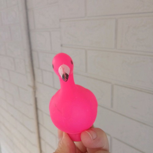 Decorative plastic pink flamingo used