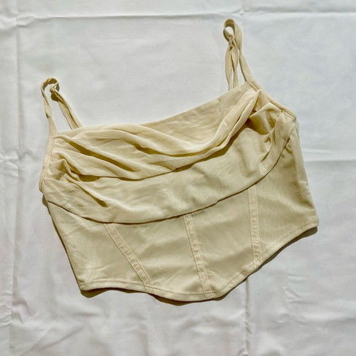 Cream top size S like new, elastic with straps