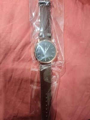 Men's watch new brown with black dial
