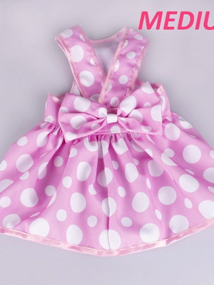 Pink Bubble dog dress size Medium new with pink polka dots and bow