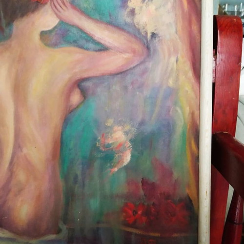 Anna Foka oil painting 43x53 original artwork in excellent condition