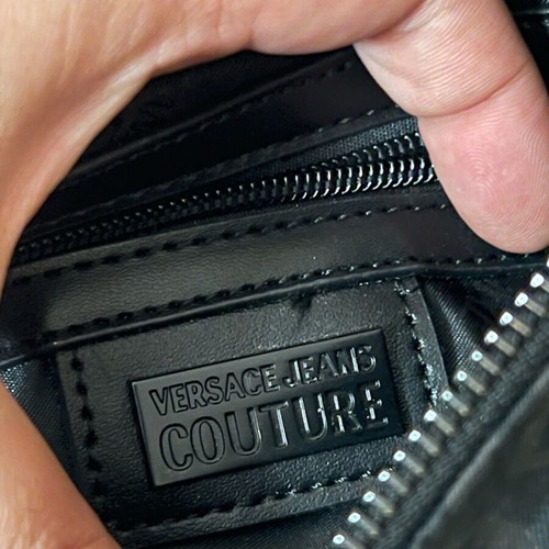 Versace envelope wallet used, black, large