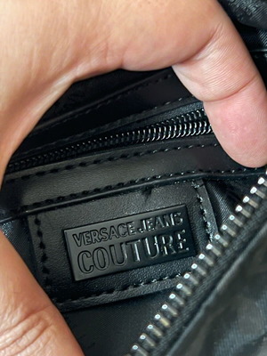 Versace envelope wallet used, black, large