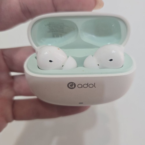 Adol True Wireless Bluetooth earbuds used with charging case