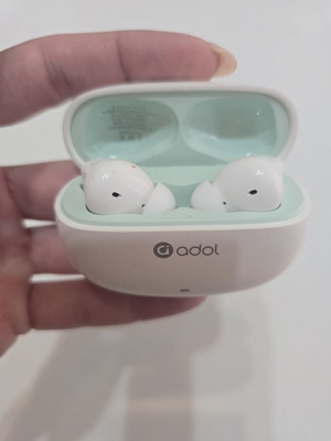 Adol True Wireless Bluetooth earbuds used with charging case