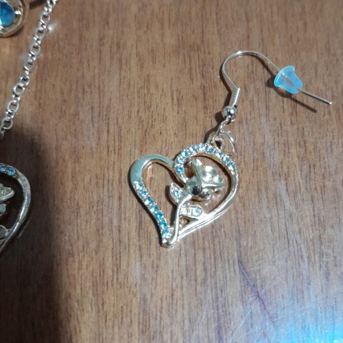 Jewelry set necklace earrings ring new gold-colored