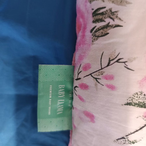 Baby Lama Pink Floral Velvet blanket and butterfly pillow set like new