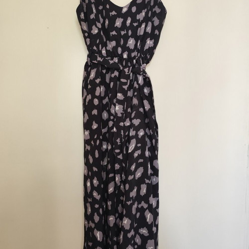Leopard Print Dress black and grey used, size Large, summer