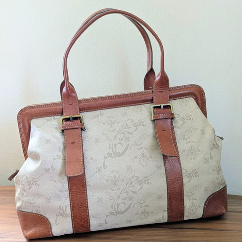 Vintage Guidi leather bag, beige