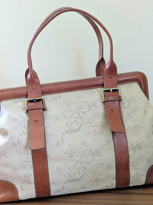 Vintage Guidi leather bag, beige