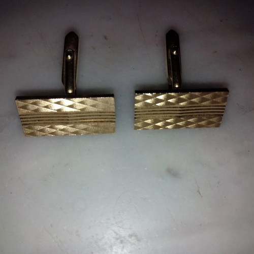 Vintage cufflinks used, gold-colored