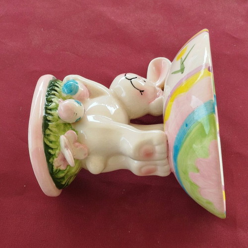 Easter porcelain egg holder new with bunny design