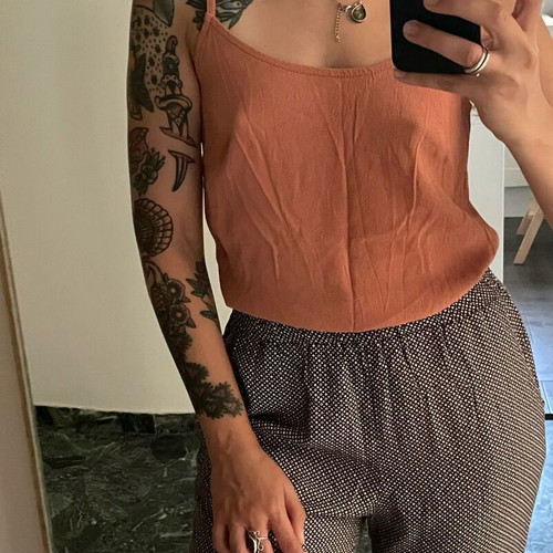 Badila blouse with adjustable strap like new, orange