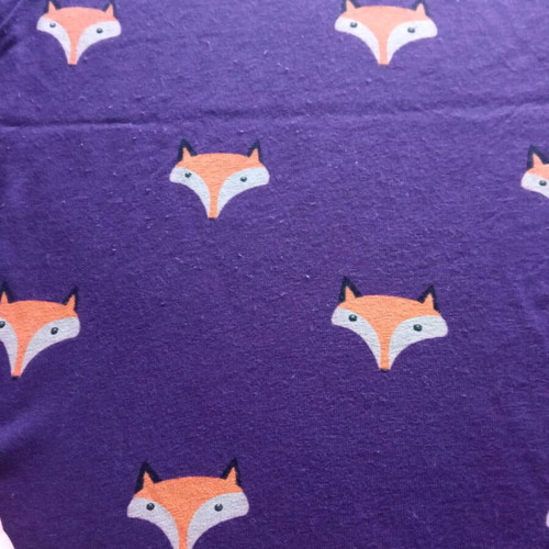 Peacocks purple short-sleeve shirt with fox design like new, size 40/L