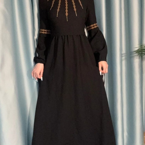 Dress with embroidery like new, black, sizes XS and S
