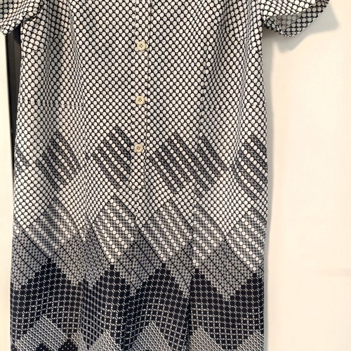 Women's midi dress like new, vintage style, white and blue