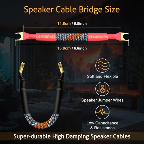UcinnoVate HiFi jumper cable set 4 pcs 16.8 cm OFC 11 AWG